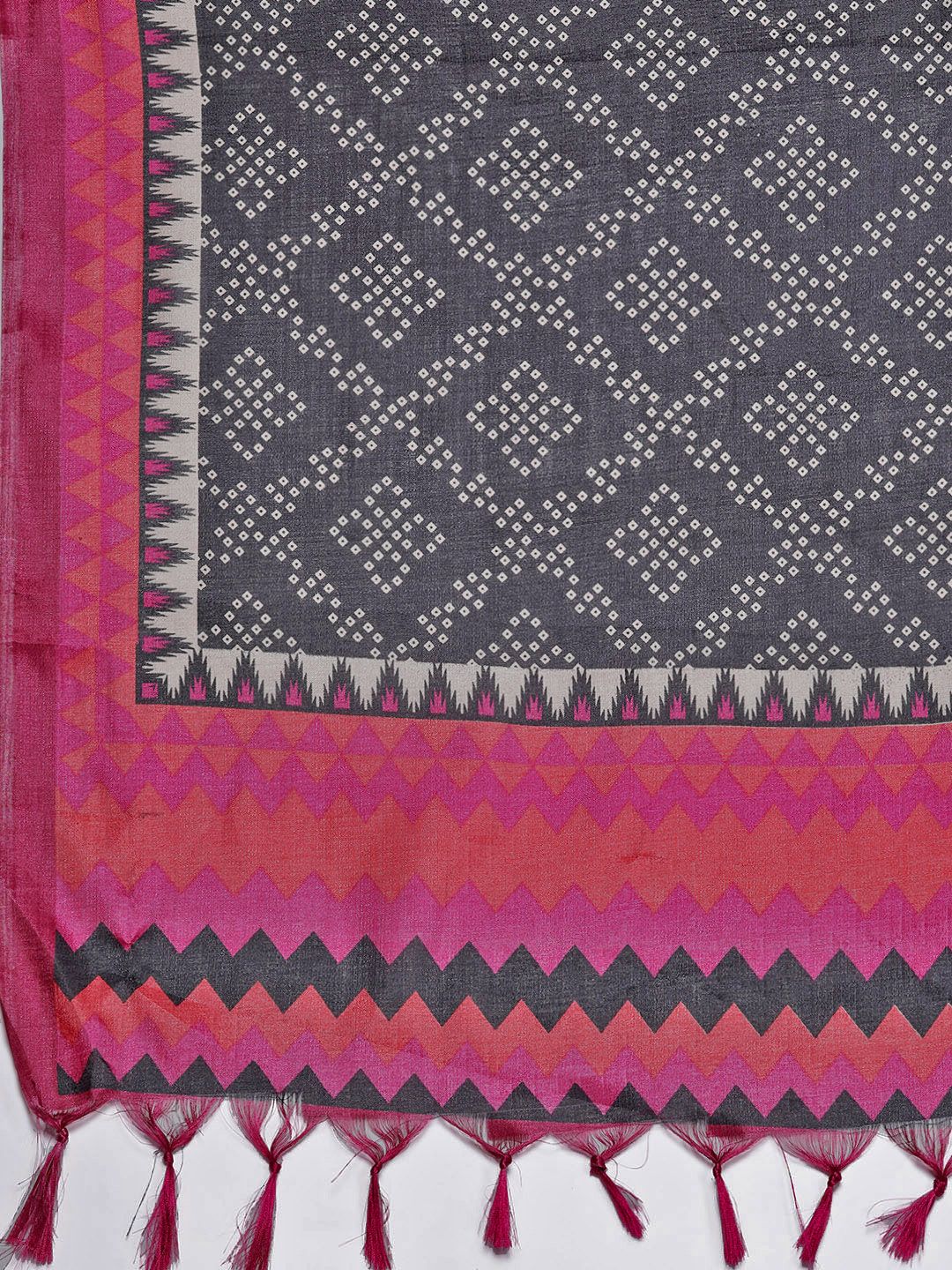 Dhiyona VA Women's Magenta Yoke Design Kurta with Trousers & With Dupatta