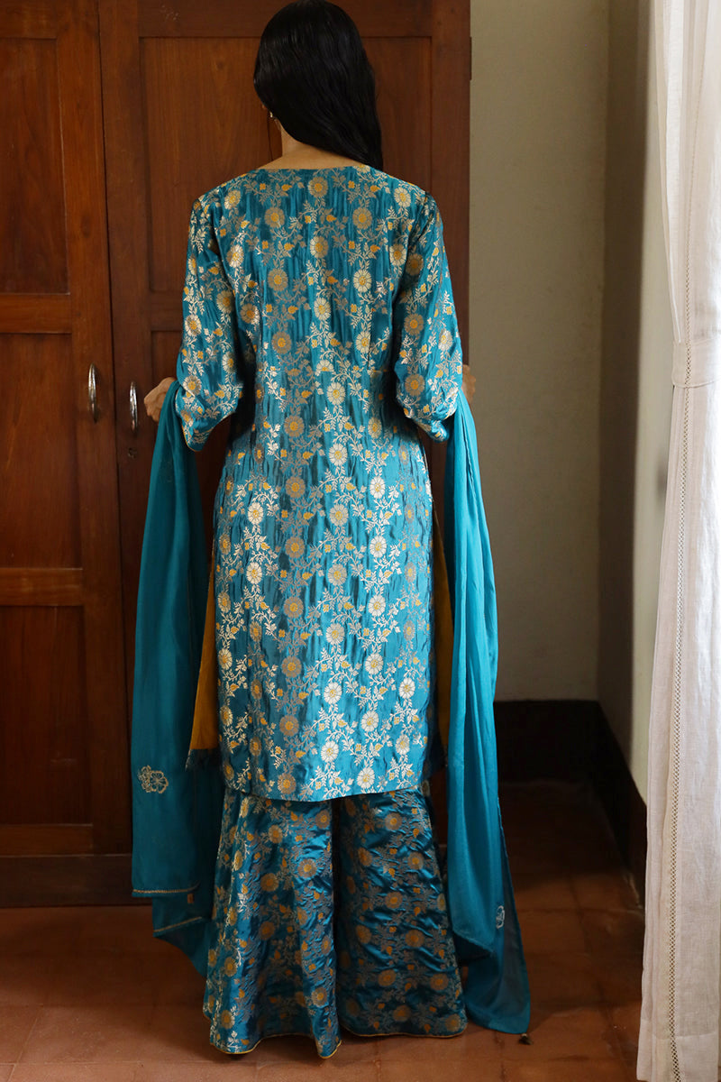 Women's Women Fanfare Blue Viscose Silk.Woven Salwar Suit