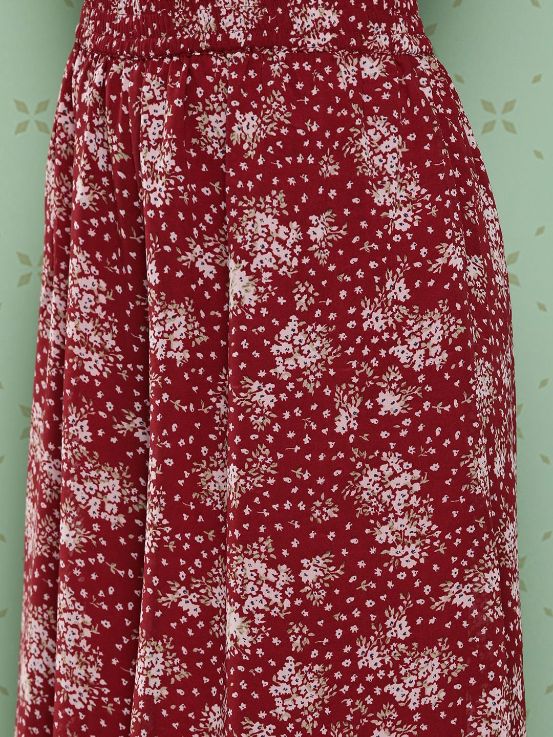 Dhiyona VA Women's Floral Printed Panelled Silk Georgette Kurta with Palazzos & With Dupatta