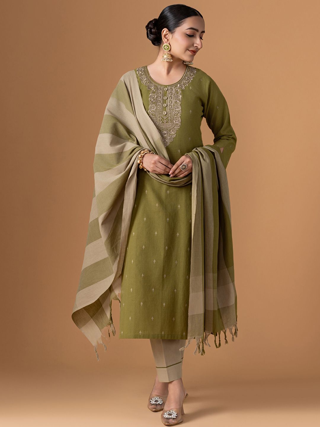 Dhiyona WP Jamdani Pure Cotton Suit Set 4241