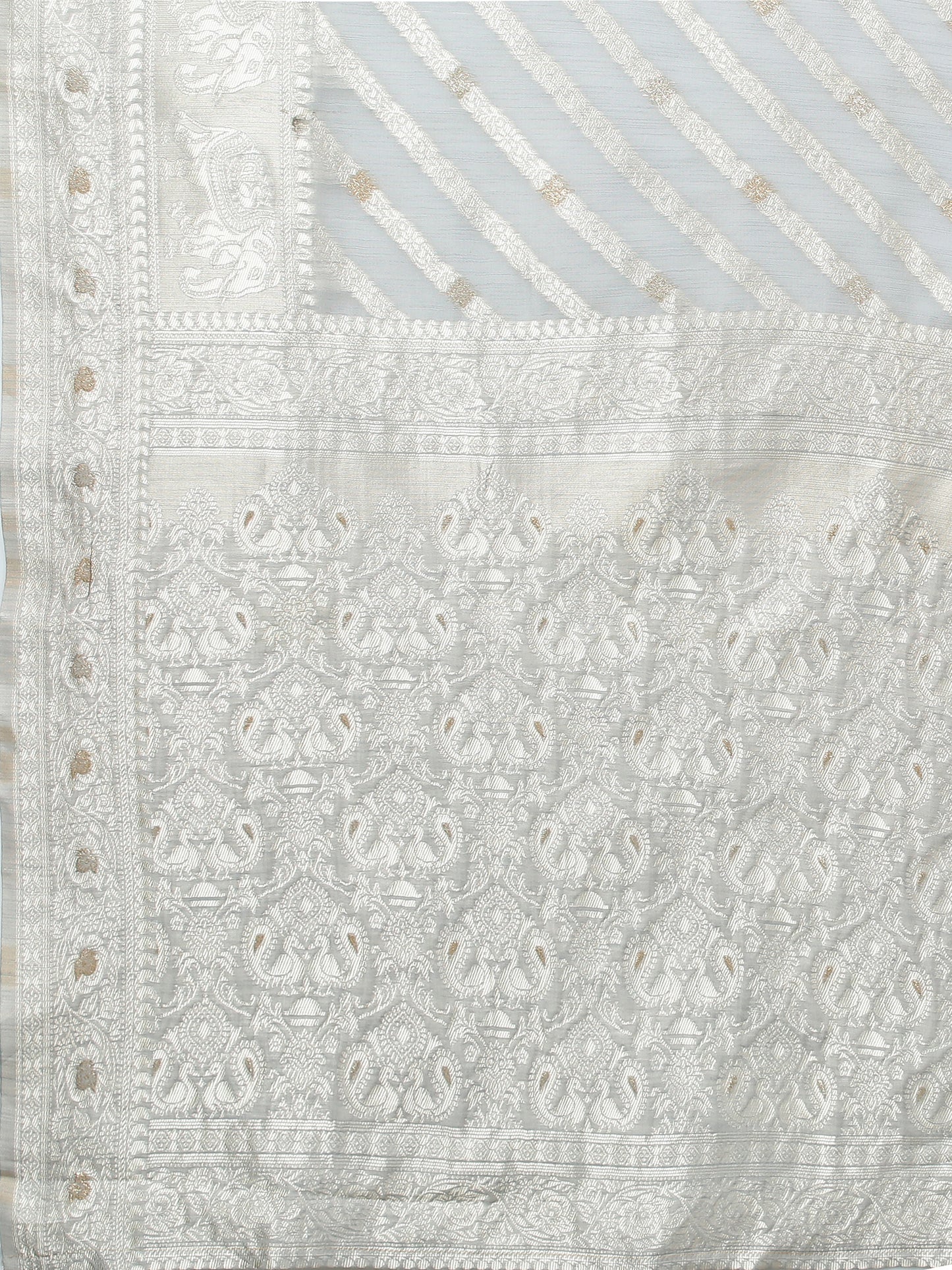 Women's Cotton Silk Grey Woven Design Woven saree With Blouse Piece