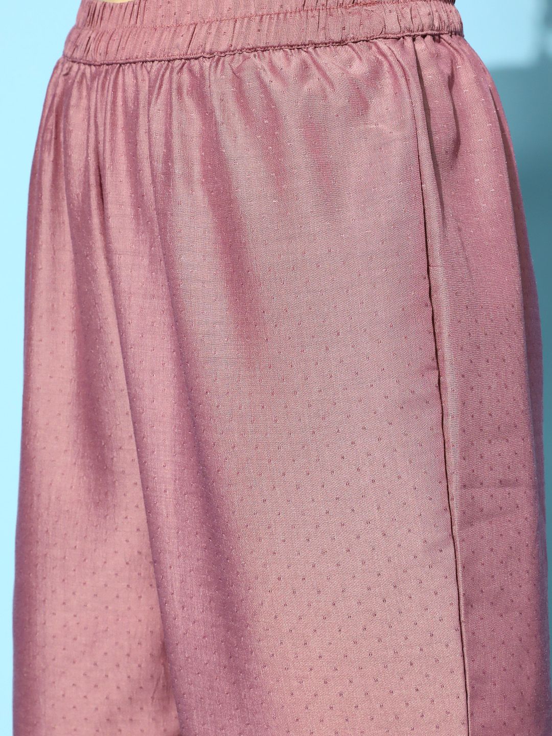 Dhiyona VA Women's Mauve Embroidered Kurta With Trousers & Dupatta