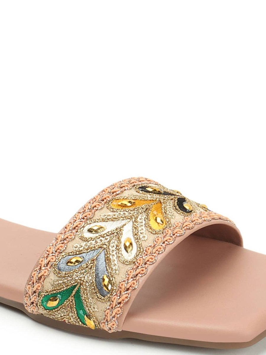 Dhiyona AK Embellished Open Toe Flats