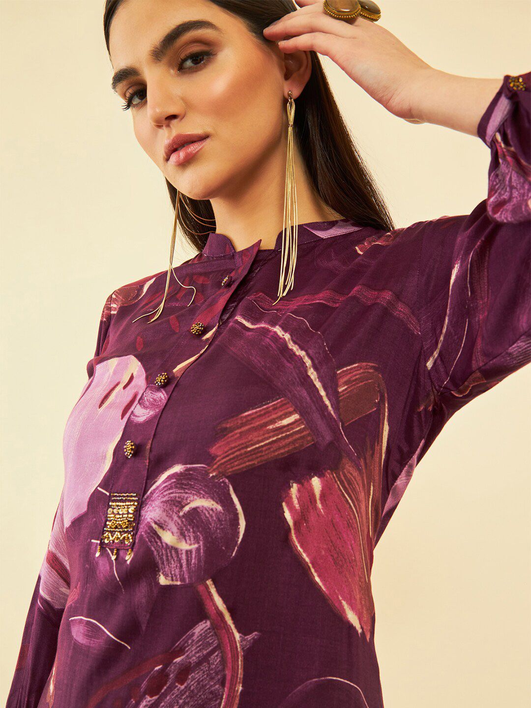 Dhiyona SO Women's Women Printed Regular Kurta with Trousers