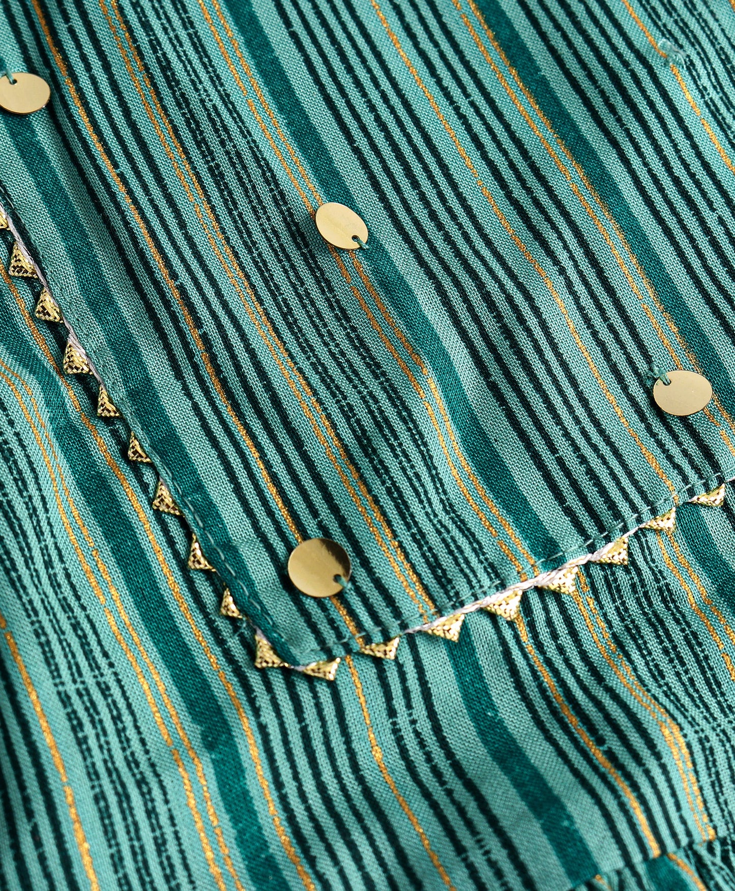 Girls Printed Gold Stripe Viscose Top with viscose Dhoti set