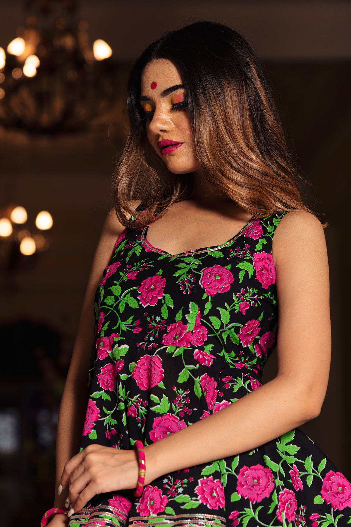 Gulmohar Cotton Hand Block Sharara Set
