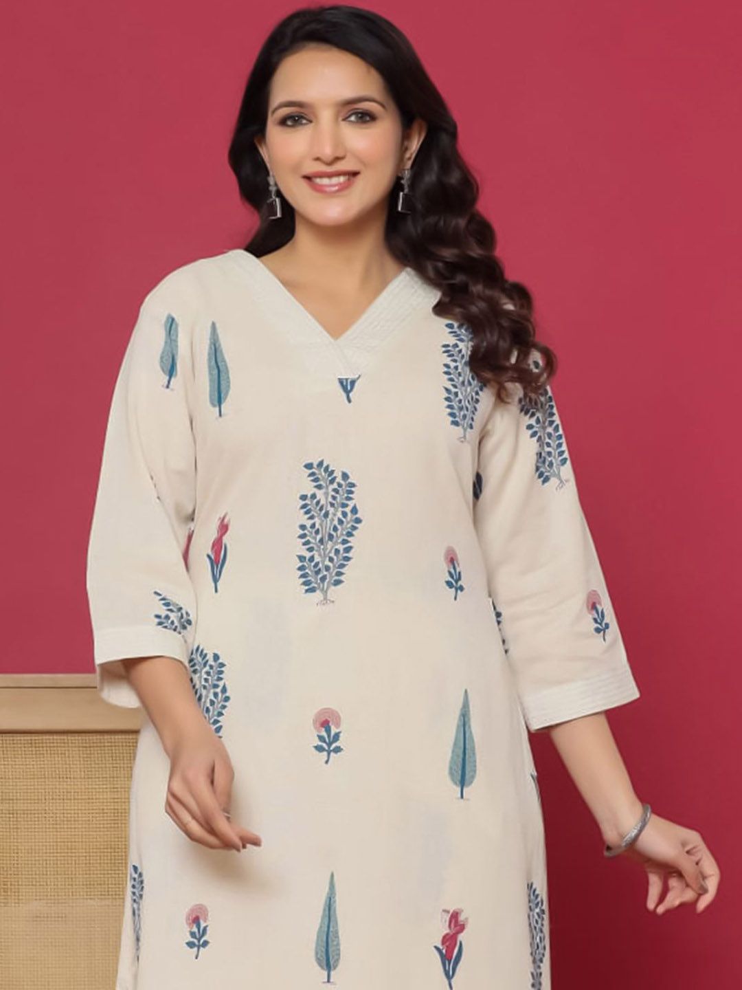 Women Floral Printed Regular Pure Cotton Kurta with Palazzos