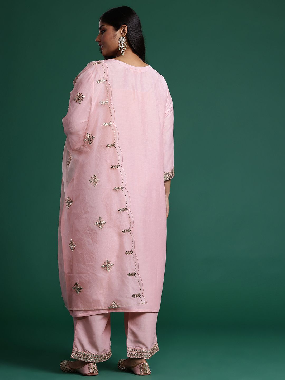 Dhiyona IE Embroidered Kurta with Trousers & Dupatta