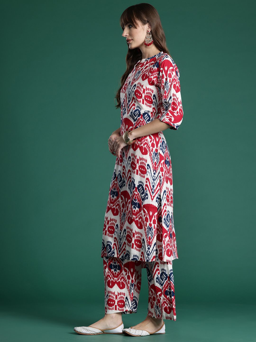 Dhiyona IE Ethnic Motifs Printed Kurta with Palazzos