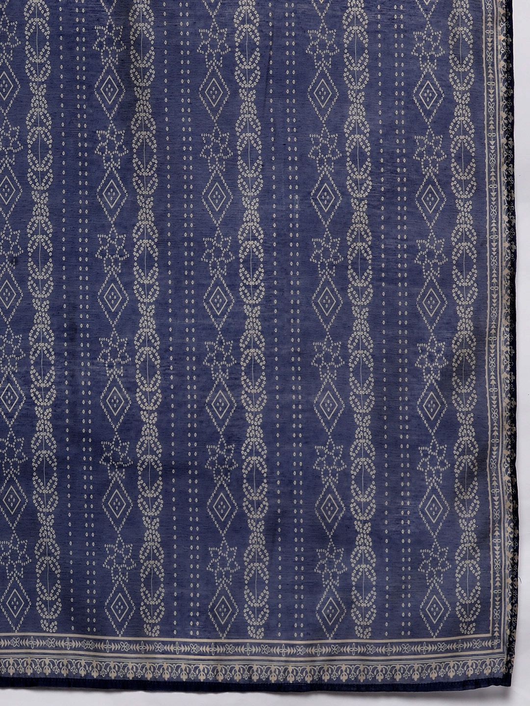 Dhiyona VA Women'sBandhani Printed Regular Mirror Work Kurta with Trousers & With Dupatta
