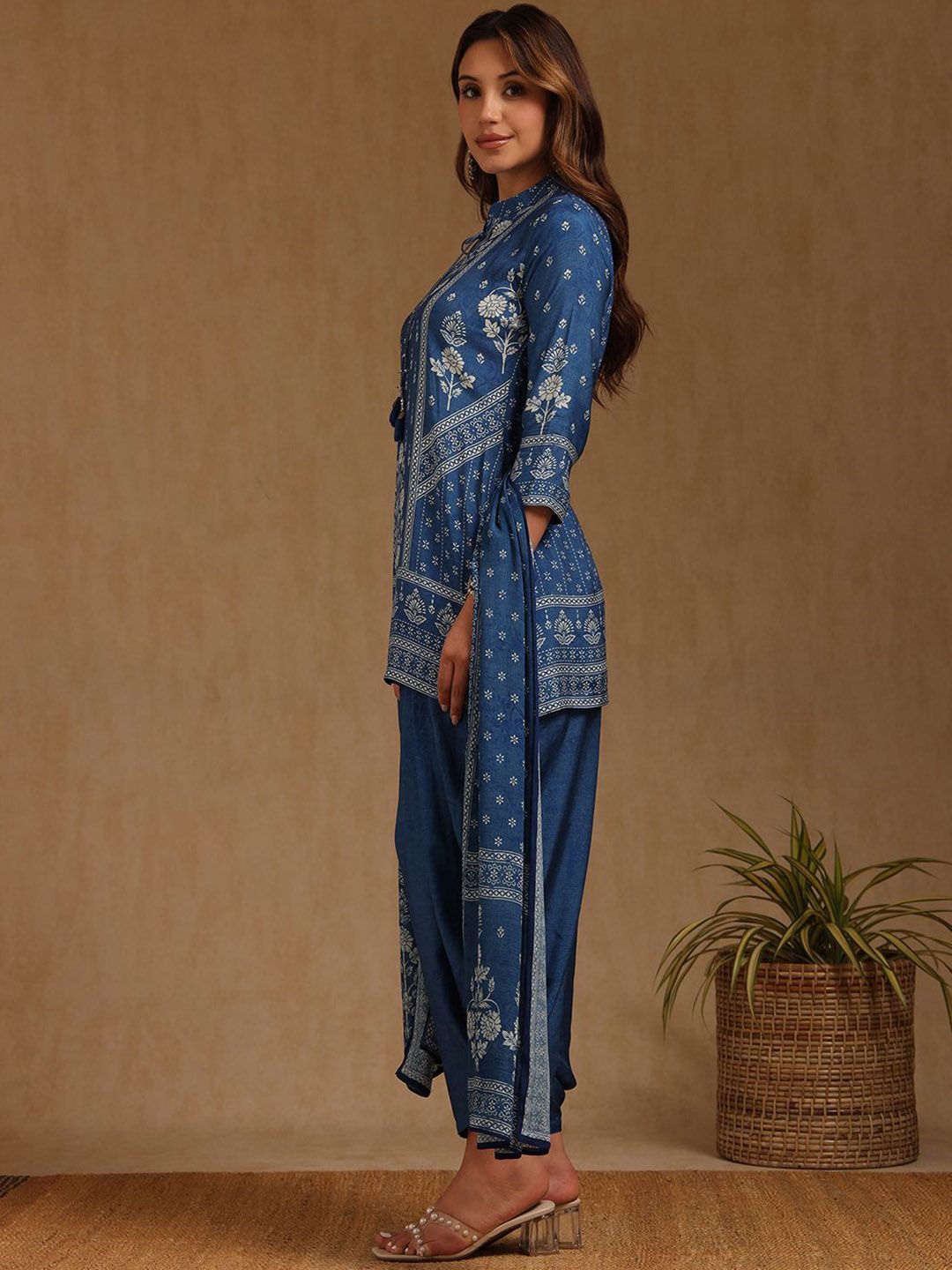 Dhiyona SO Women's Women Ethnic Motifs Printed Kurta with Dhoti Pants & Dupatta