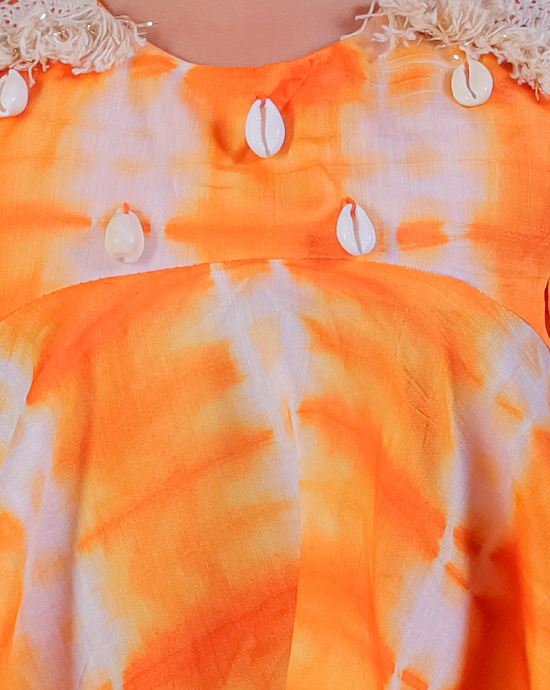 Girls Fusion Tie & Dye Flared Palazzo and flared Top with Shell Work