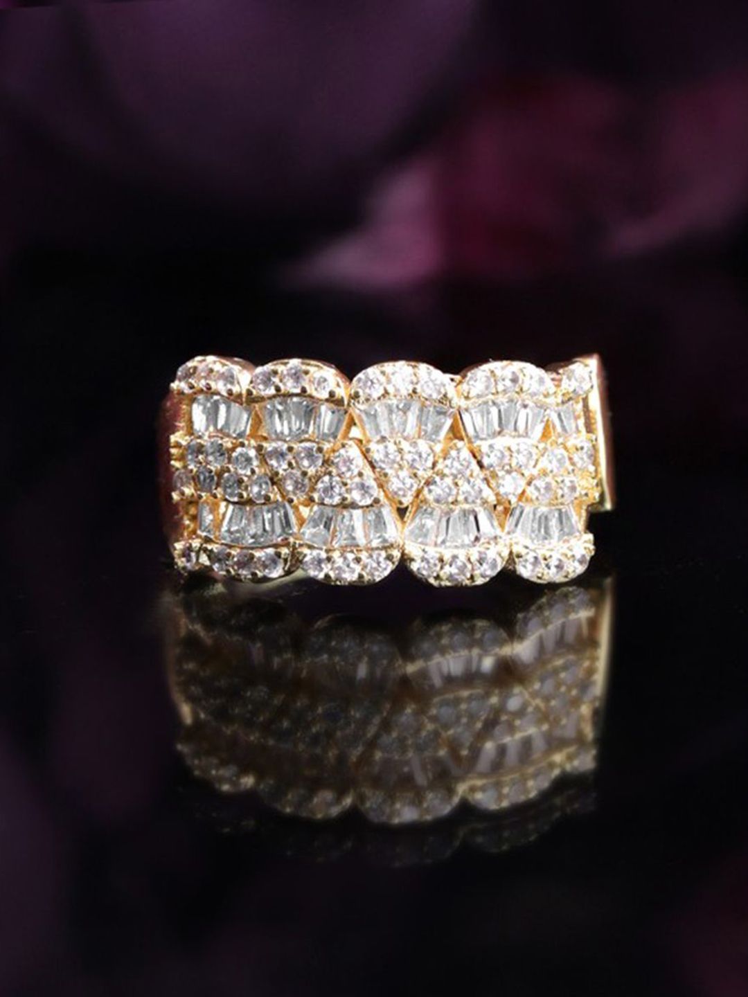 Buy Dhiyona RJ Women's 18K Gold Plated Adjustable Cubic Zirconia