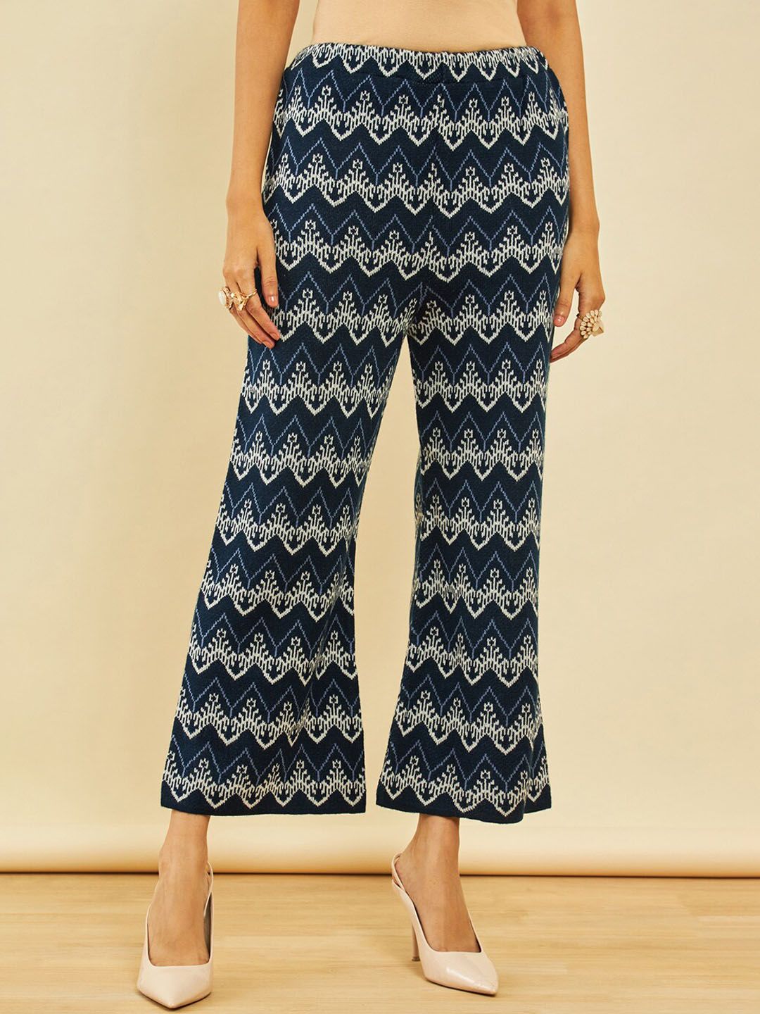 Dhiyona SO Women's Ethnic Motifs Printed Straight Acrylic Kurta With Palazzos