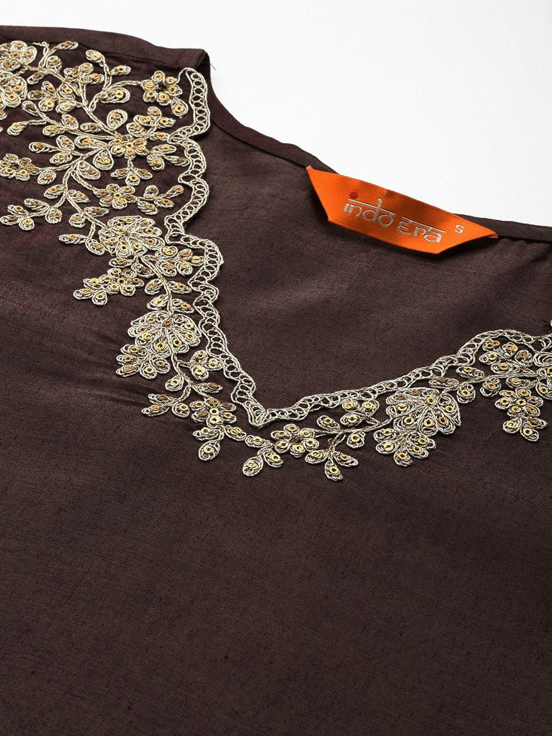 Dhiyona IE Floral Embroidered Liva Kurta with Trousers & With Dupatta