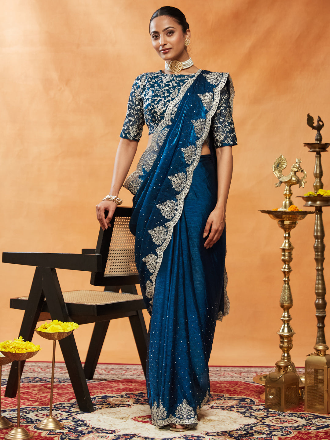 Dhiyona KS Women's Embellished Embroidered Saree