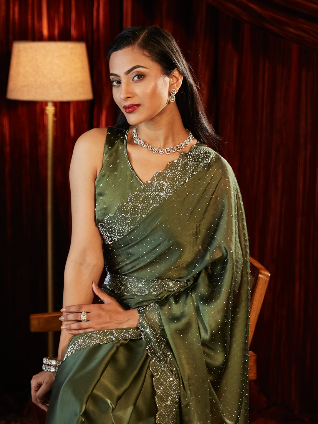 Dhiyona KS Women's Embellished Embroidered Saree