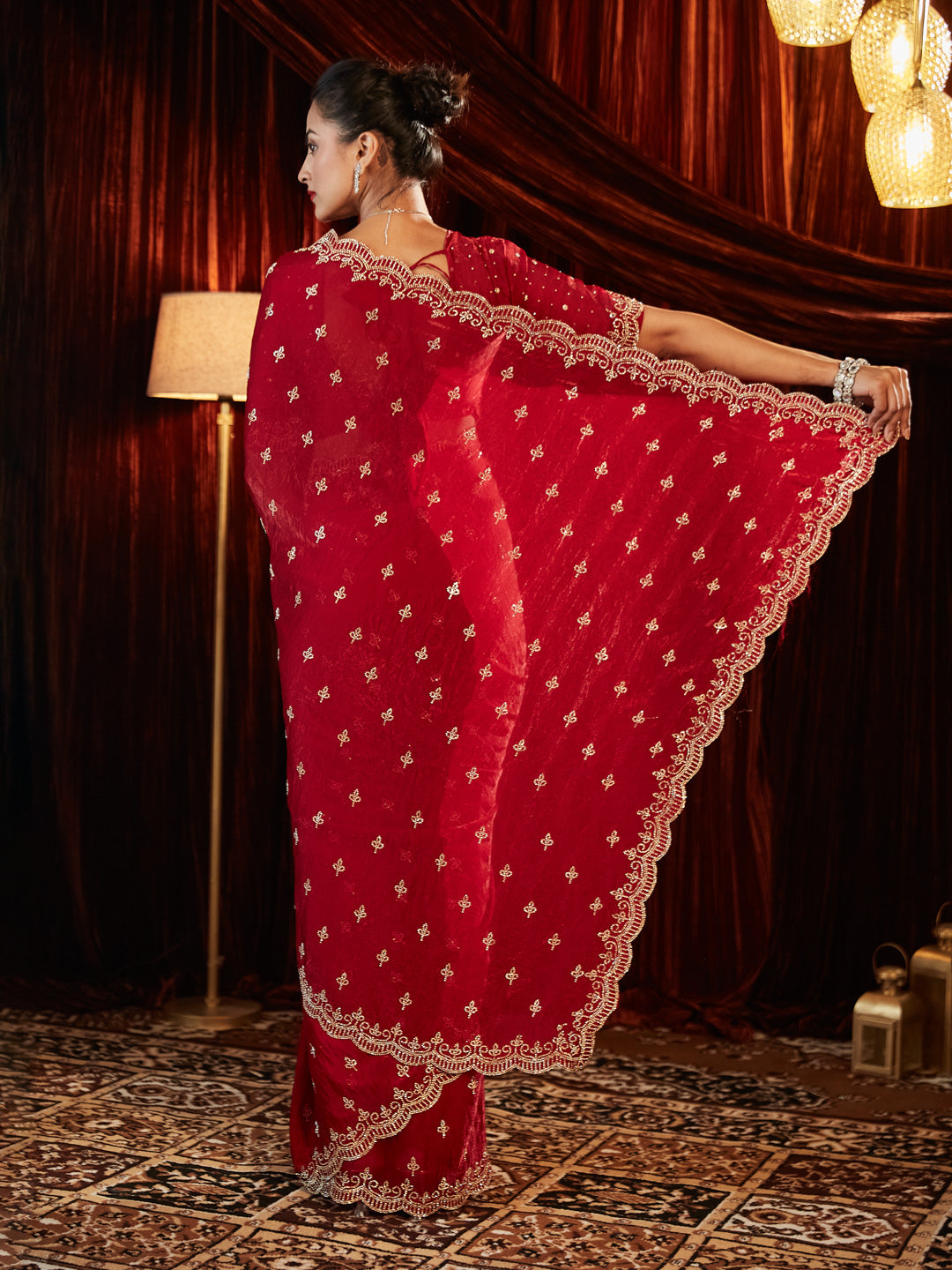Dhiyona KS Women's Embellished Sequinned Saree