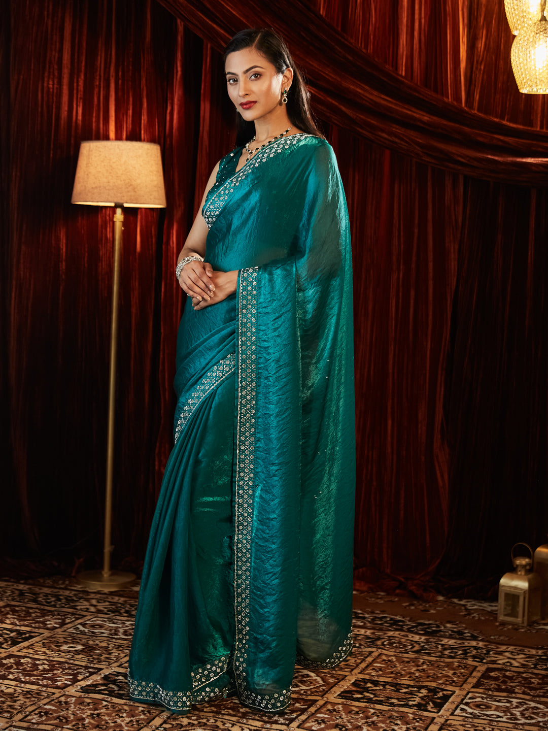 Dhiyona KS Women's Beads and Stones Embellished Saree