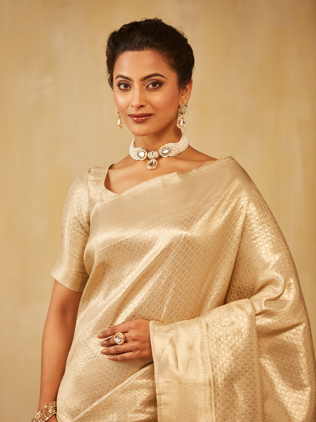 Dhiyona KS Women's Woven Design Zari Banarasi Saree