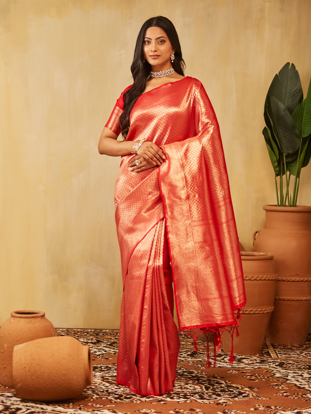 Dhiyona KS Women's Women's Woven Design Zari Art Silk Designer Banarasi Saree