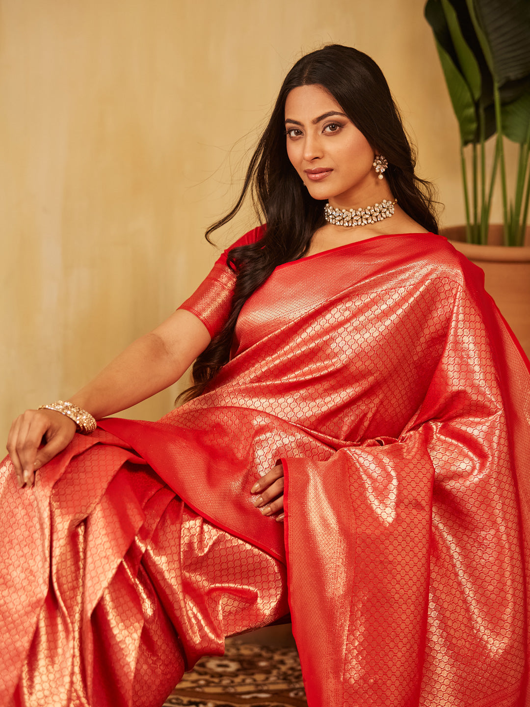 Dhiyona KS Women's Women's Woven Design Zari Art Silk Designer Banarasi Saree