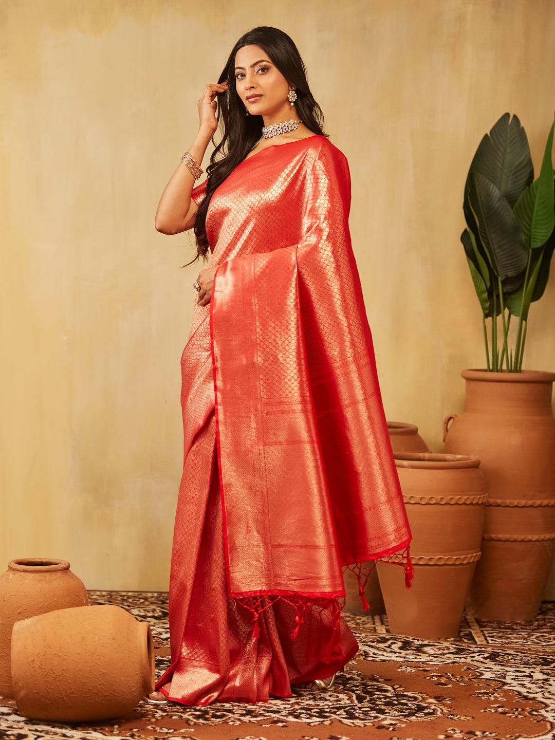 Dhiyona KS Women's Women's Woven Design Zari Art Silk Designer Banarasi Saree