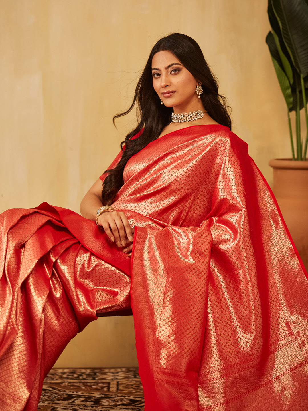 Dhiyona KS Women's Women's Woven Design Zari Art Silk Designer Banarasi Saree