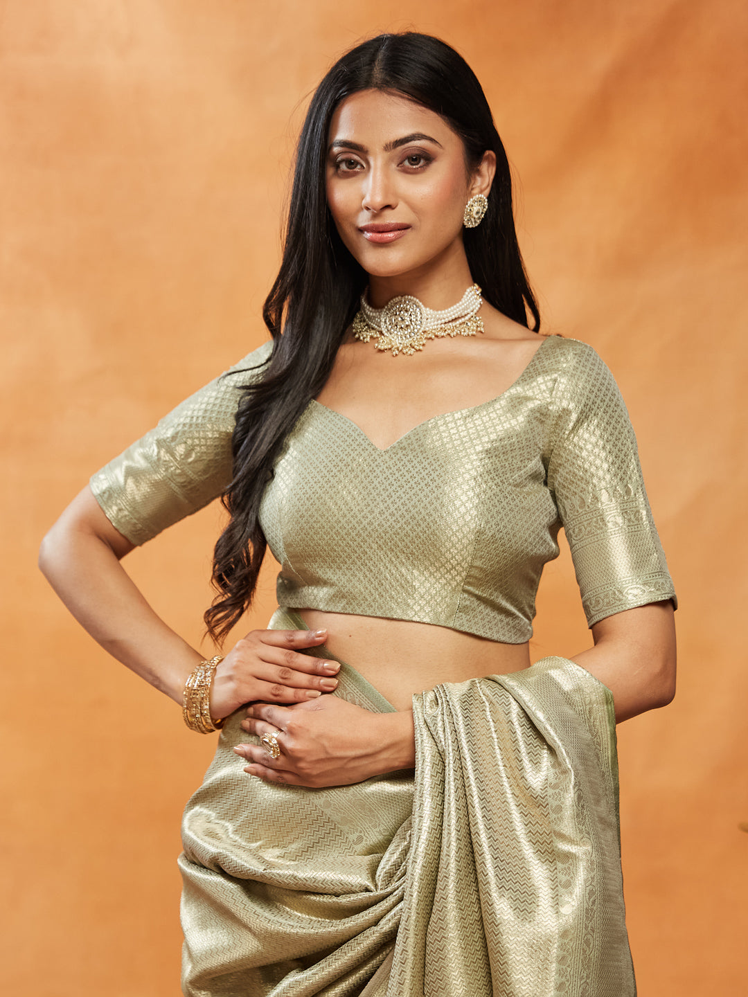 Dhiyona KS Women's Woven Design Zari Banarasi Saree