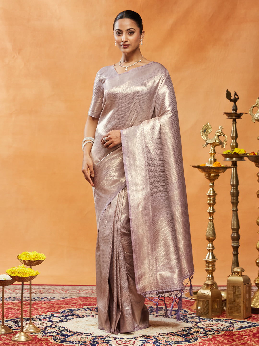 Dhiyona KS Women's Woven Design Zari Banarasi Saree
