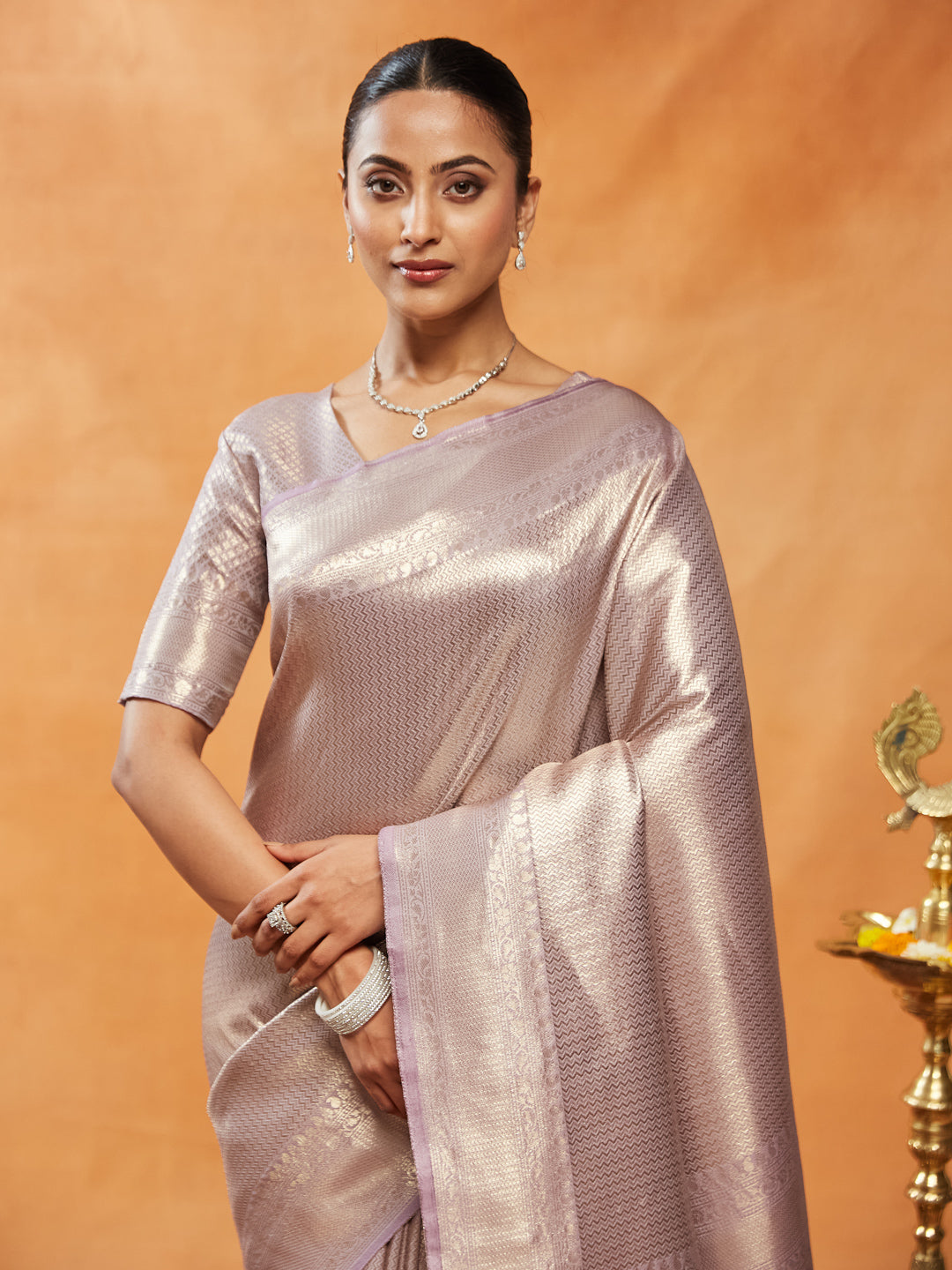 Dhiyona KS Women's Woven Design Zari Banarasi Saree