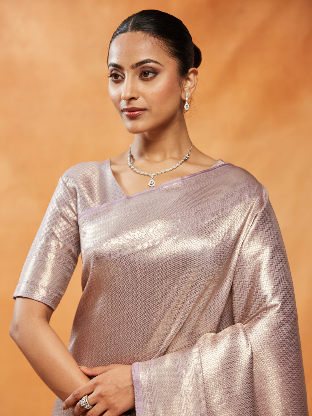 Dhiyona KS Women's Woven Design Zari Banarasi Saree