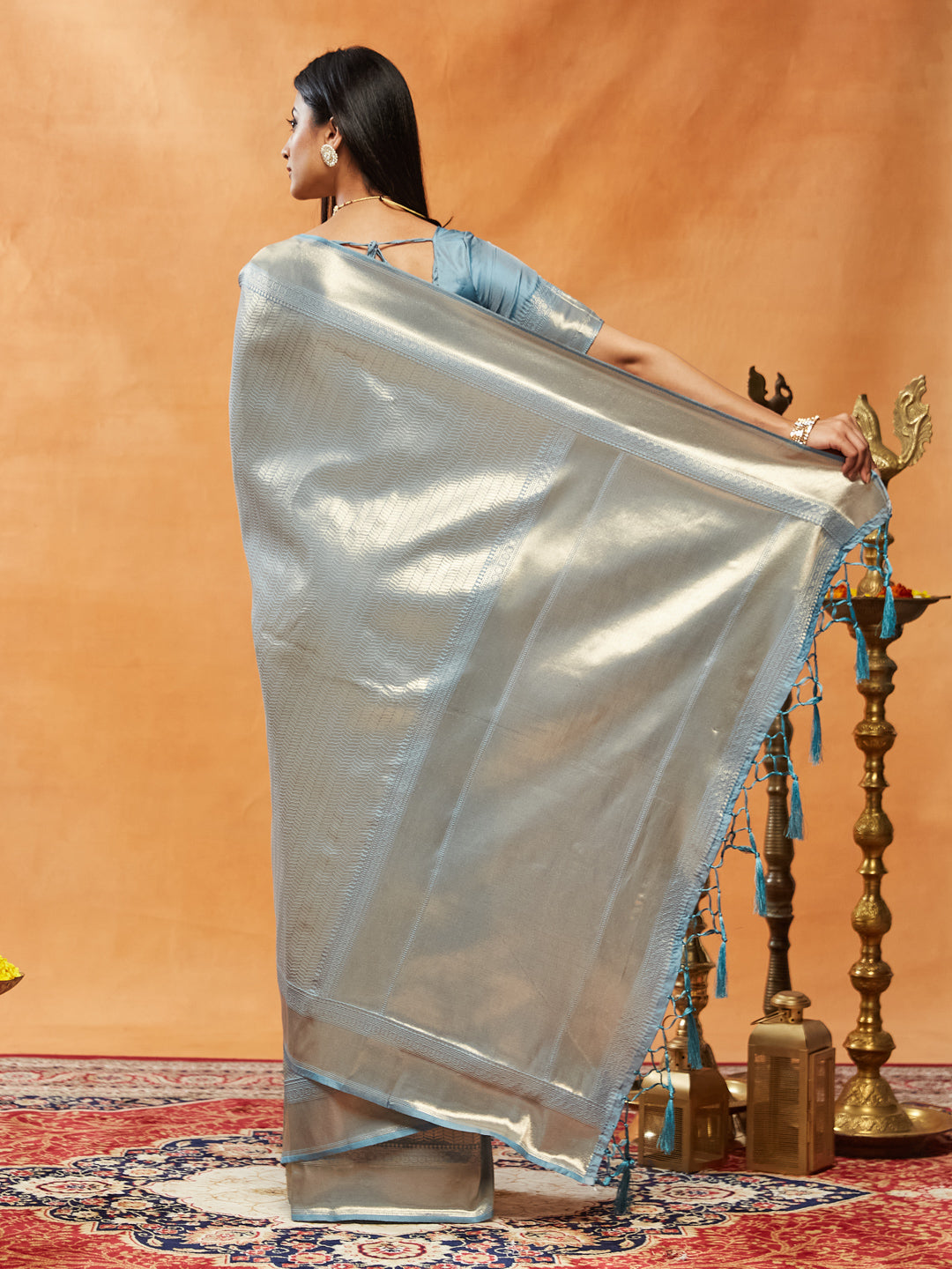 Dhiyona KS Women's Woven Design Zari Banarasi Saree