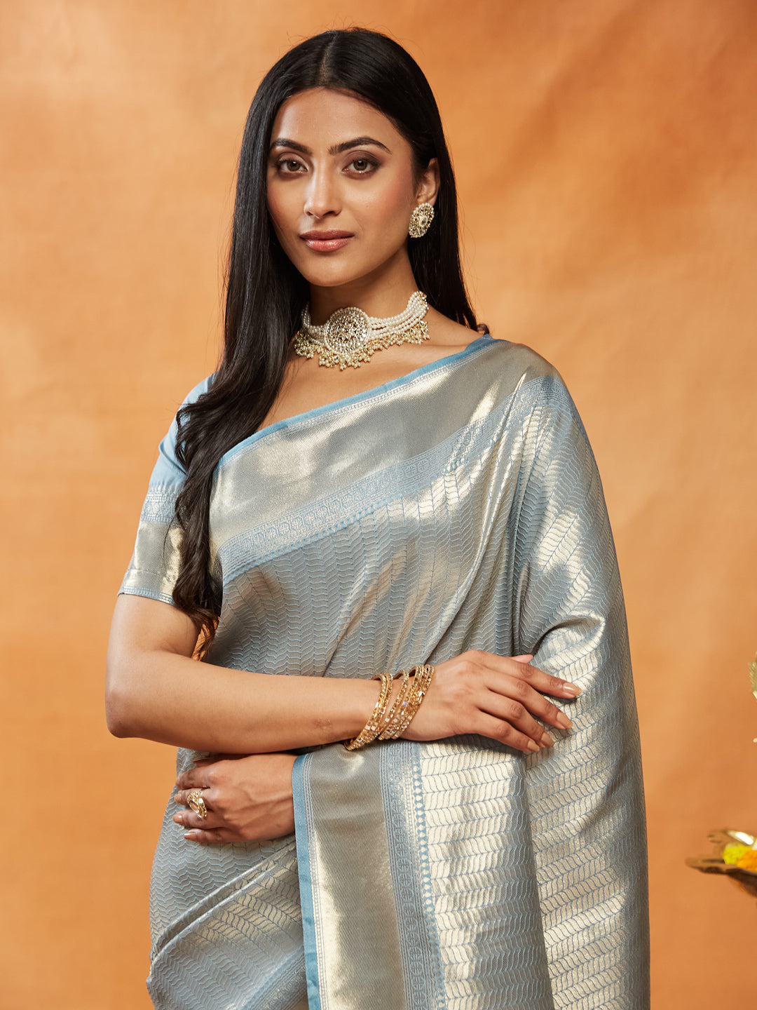 Dhiyona KS Women's Woven Design Zari Banarasi Saree