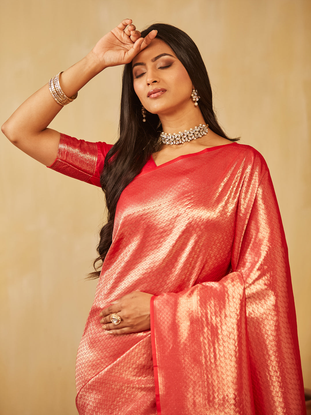 Dhiyona KS Women's Woven Design Zari Banarasi Saree