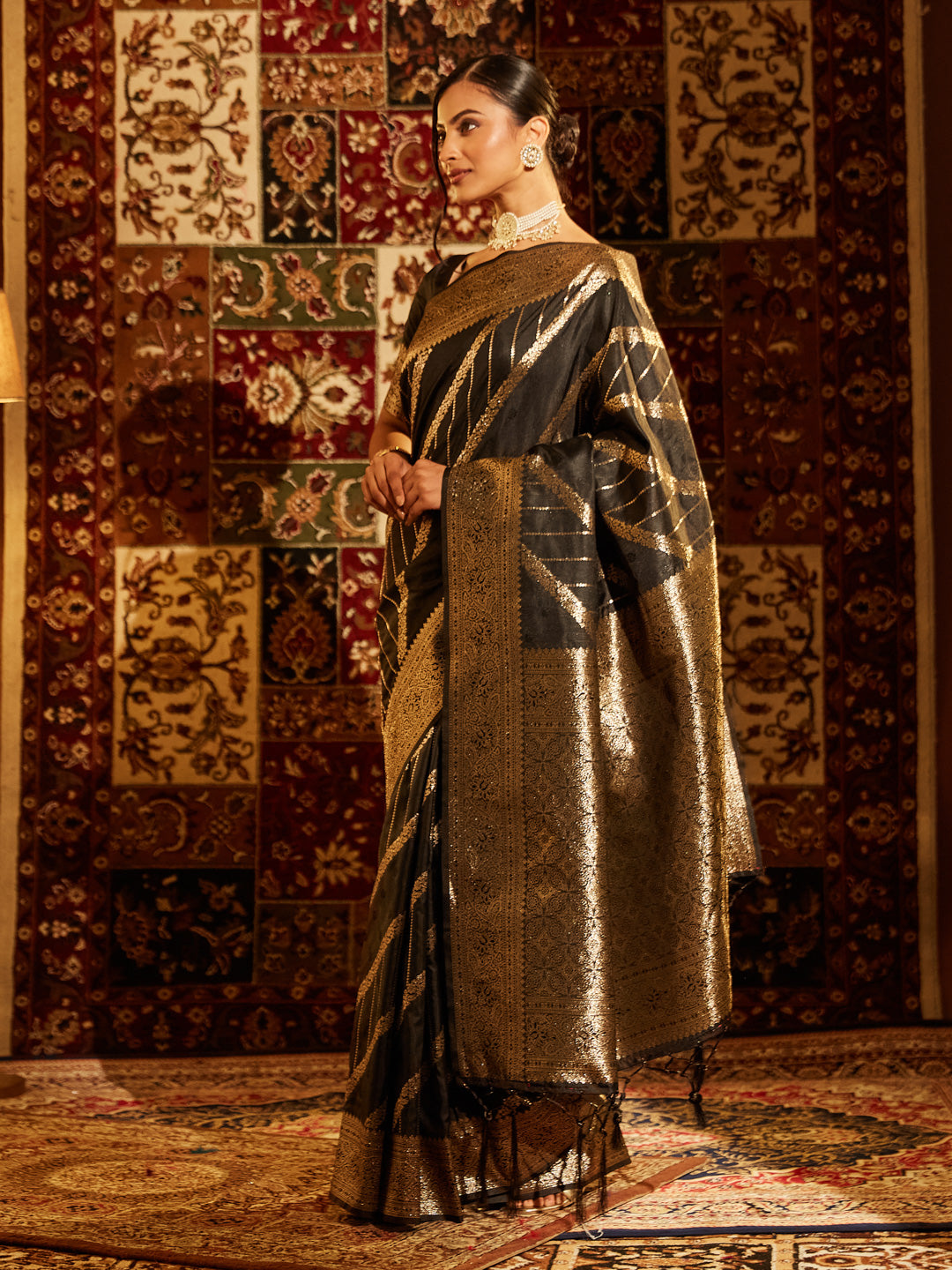 Dhiyona KS Women's Woven Design Zari Banarasi Saree