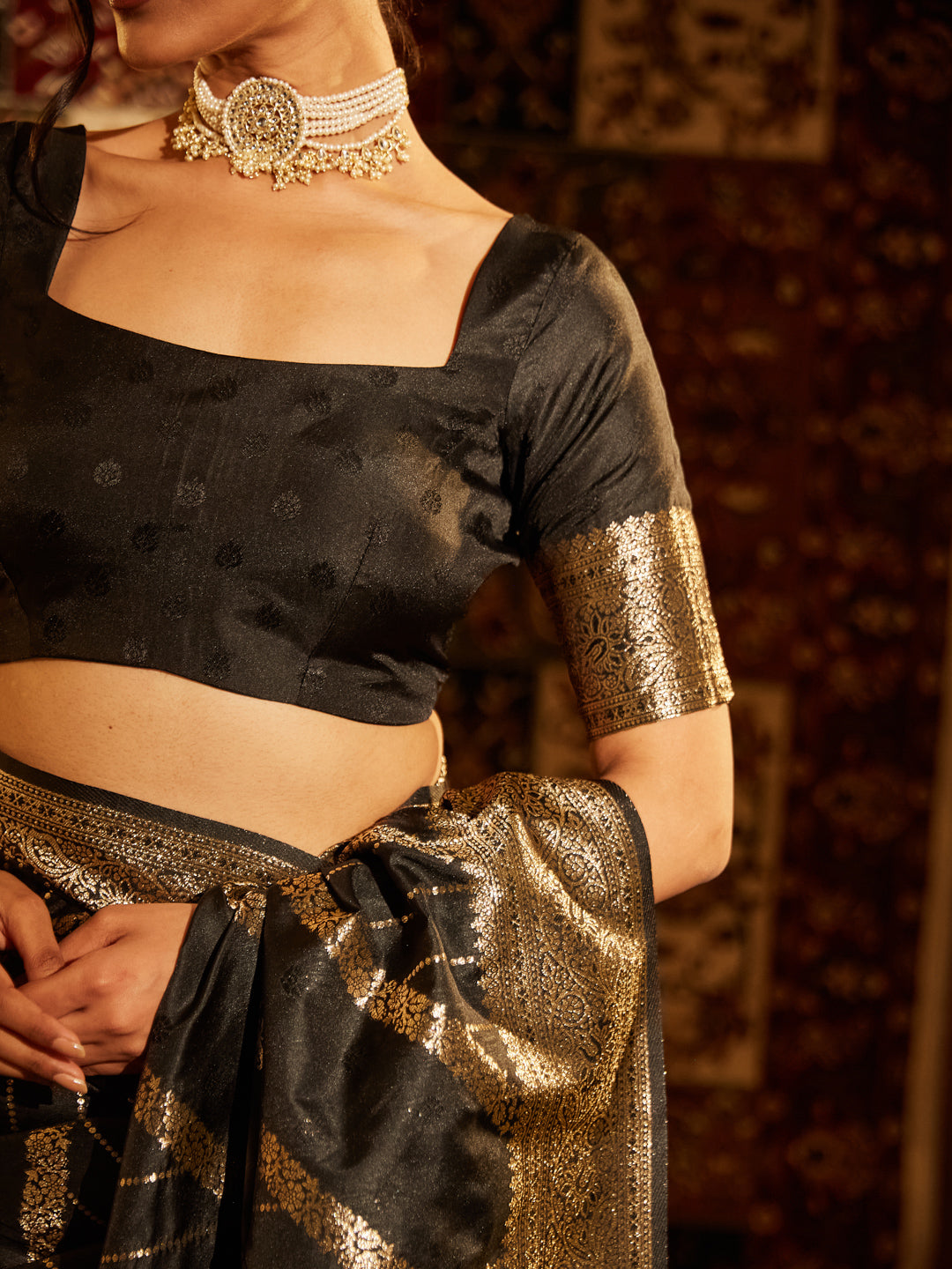Dhiyona KS Women's Woven Design Zari Banarasi Saree