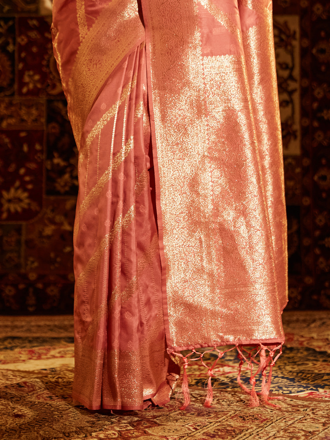 Dhiyona KS Women's Woven Design Zari Banarasi Saree