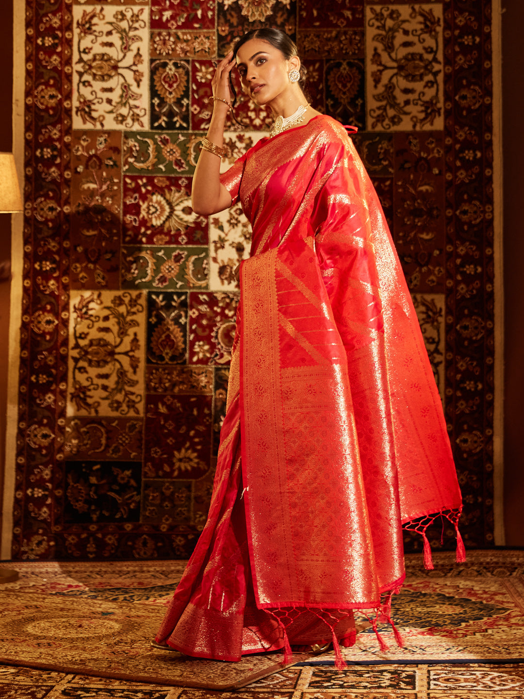 Dhiyona KS Women's Woven Design Zari Art Silk Banarasi Saree