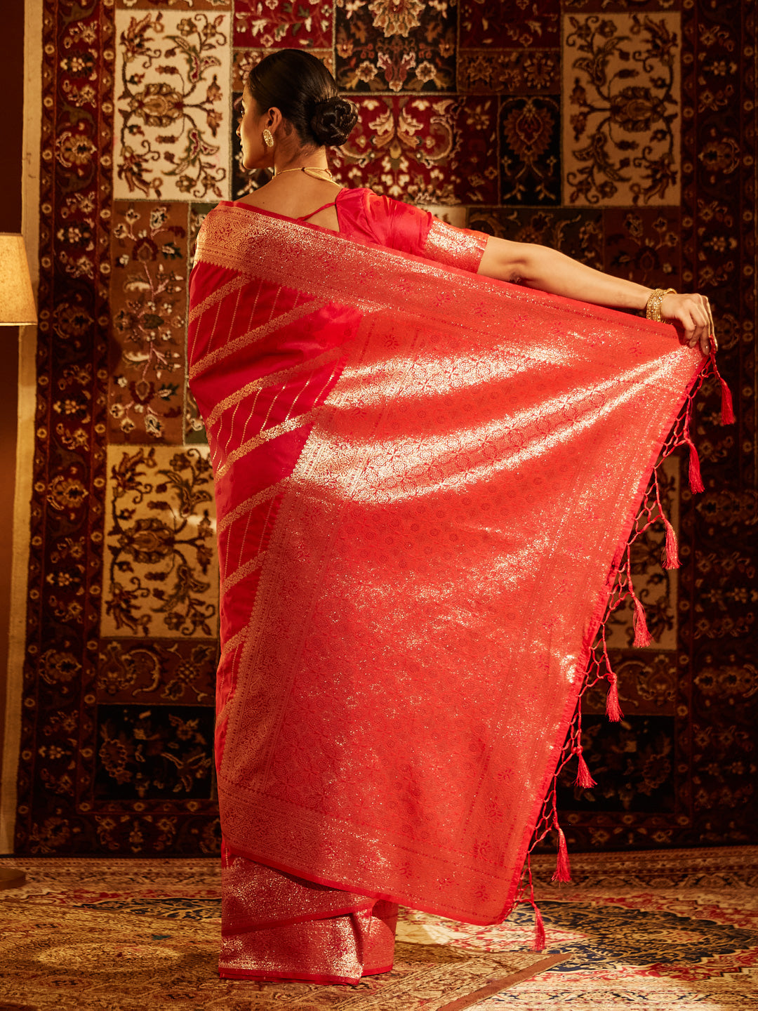 Dhiyona KS Women's Woven Design Zari Art Silk Banarasi Saree