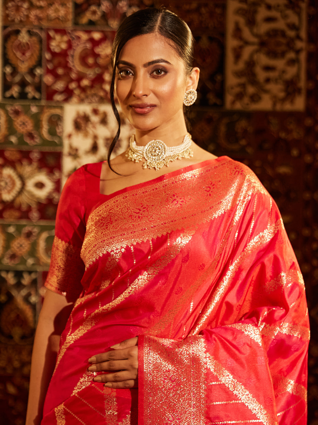 Dhiyona KS Women's Woven Design Zari Art Silk Banarasi Saree