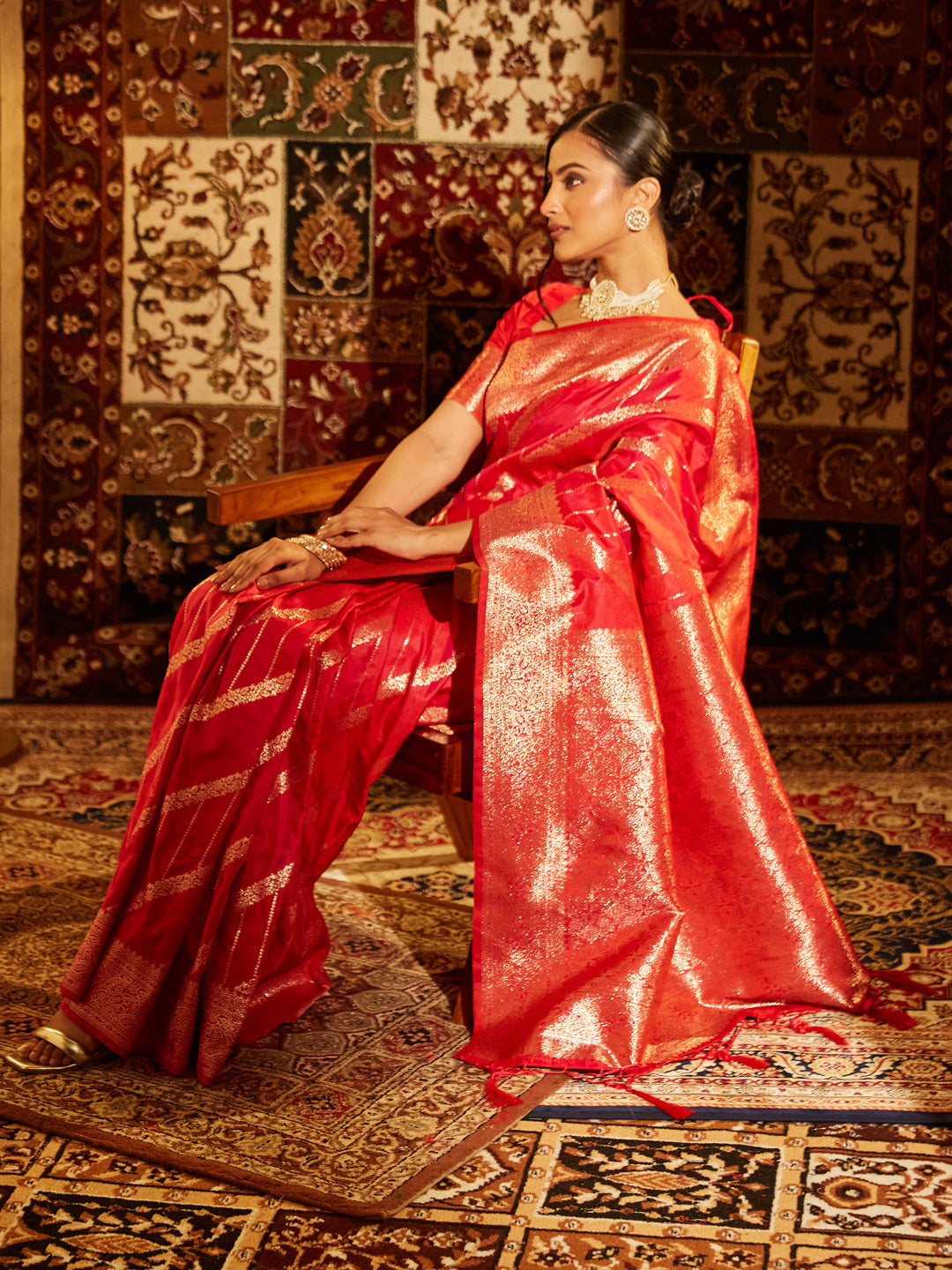 Dhiyona KS Women's Woven Design Zari Art Silk Banarasi Saree