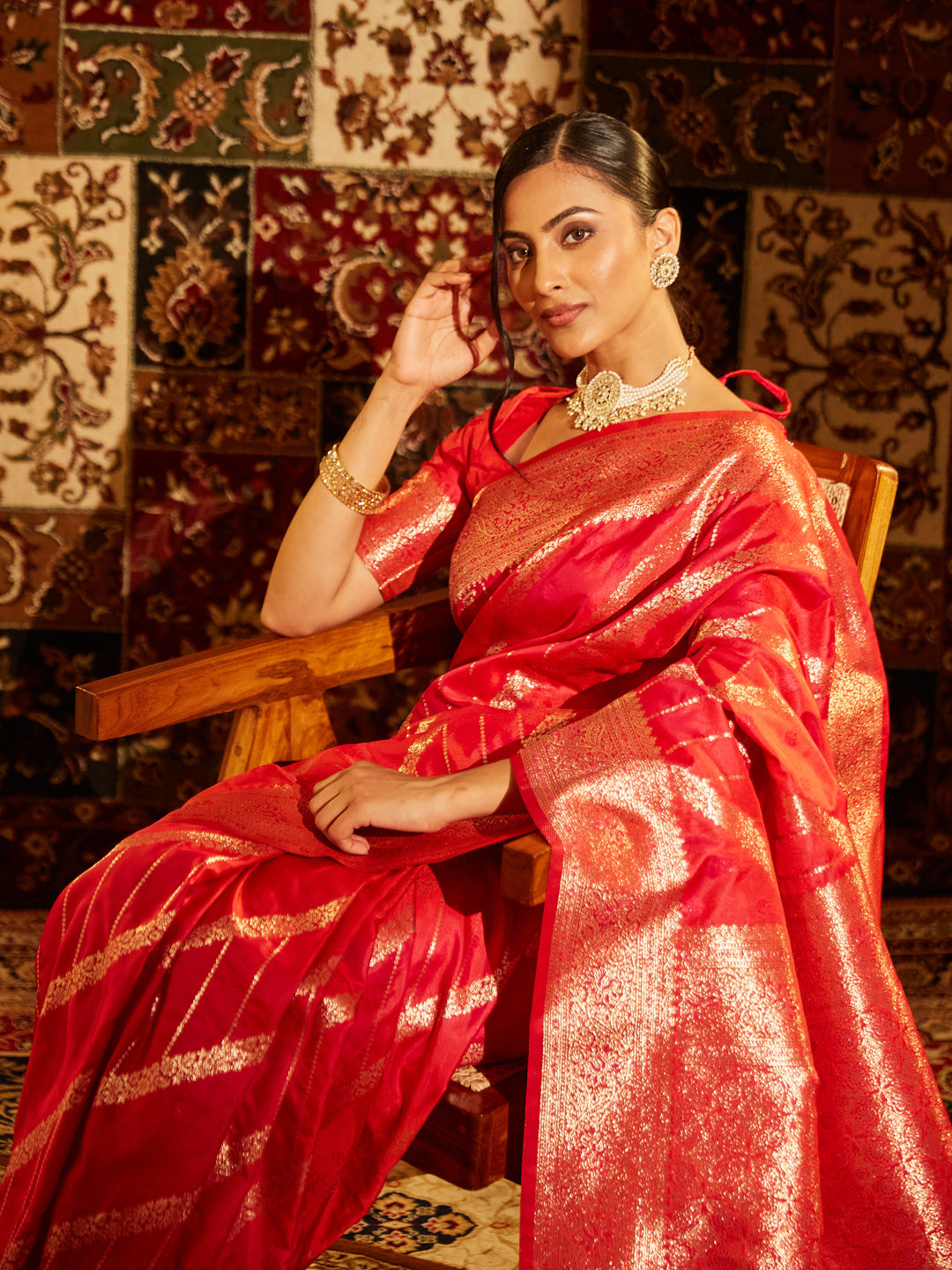 Dhiyona KS Women's Woven Design Zari Art Silk Banarasi Saree