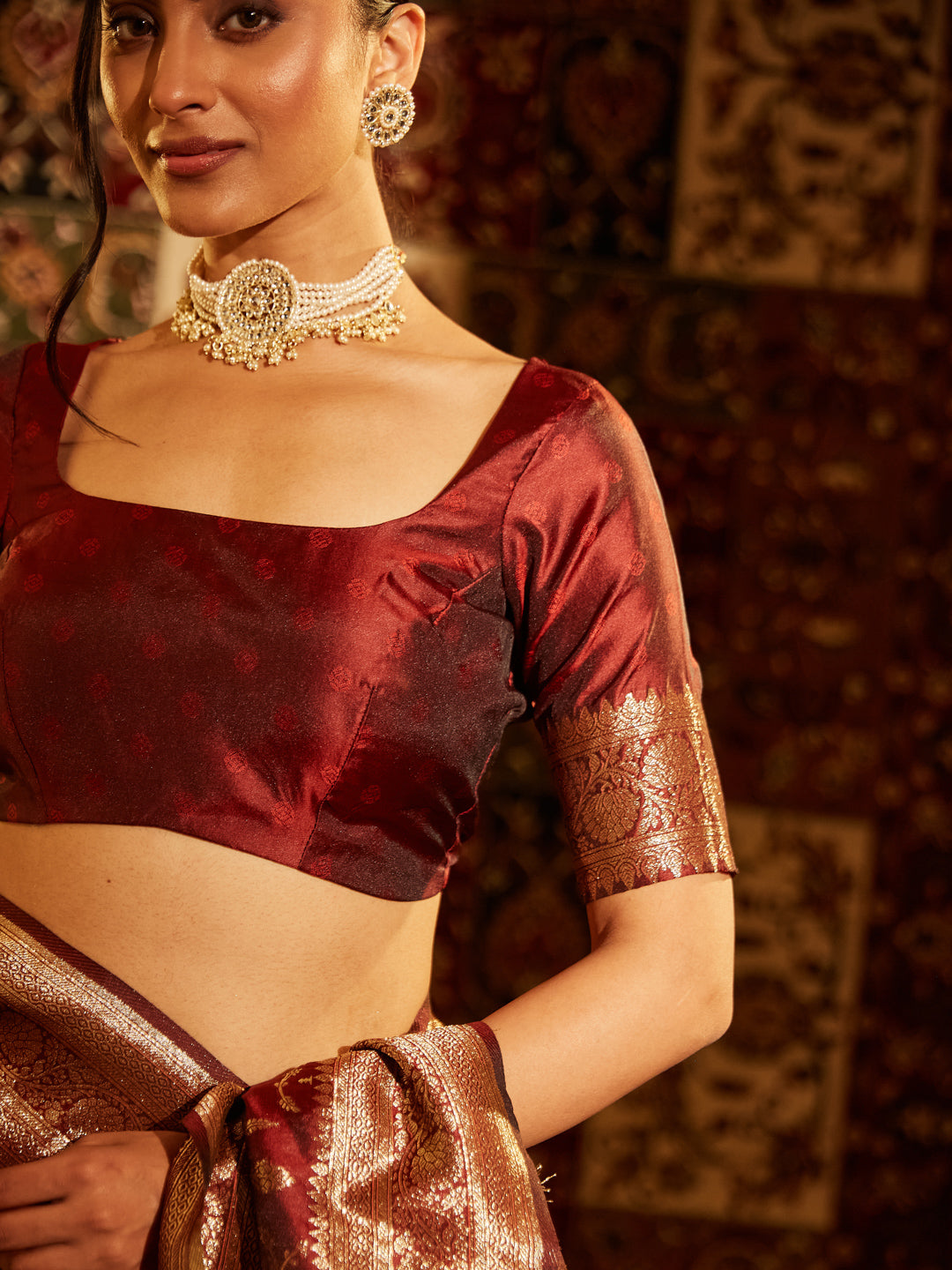 Dhiyona KS Women's Woven Design Zari Banarasi Saree