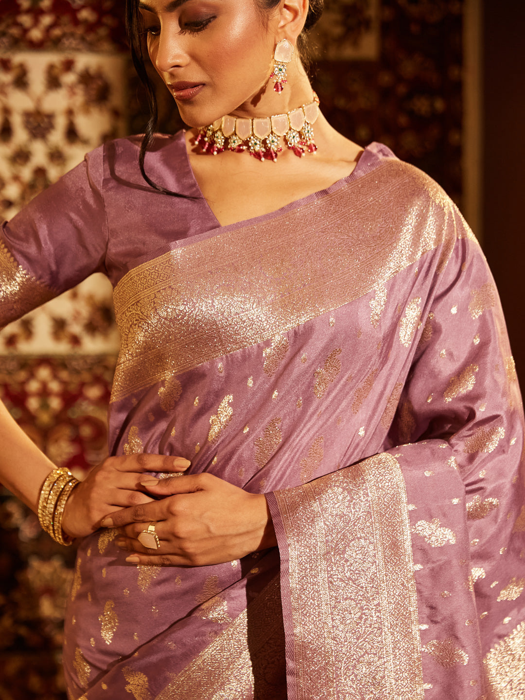Dhiyona KS Women's Woven Design Zari Art Silk Banarasi Saree
