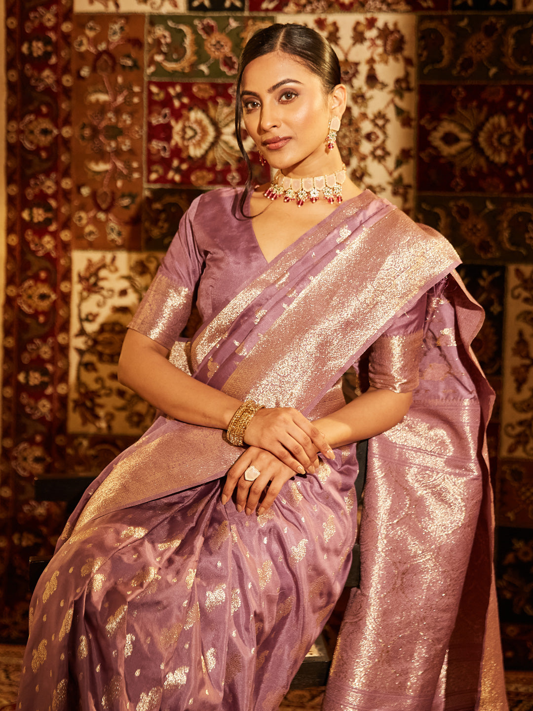 Dhiyona KS Women's Woven Design Zari Art Silk Banarasi Saree