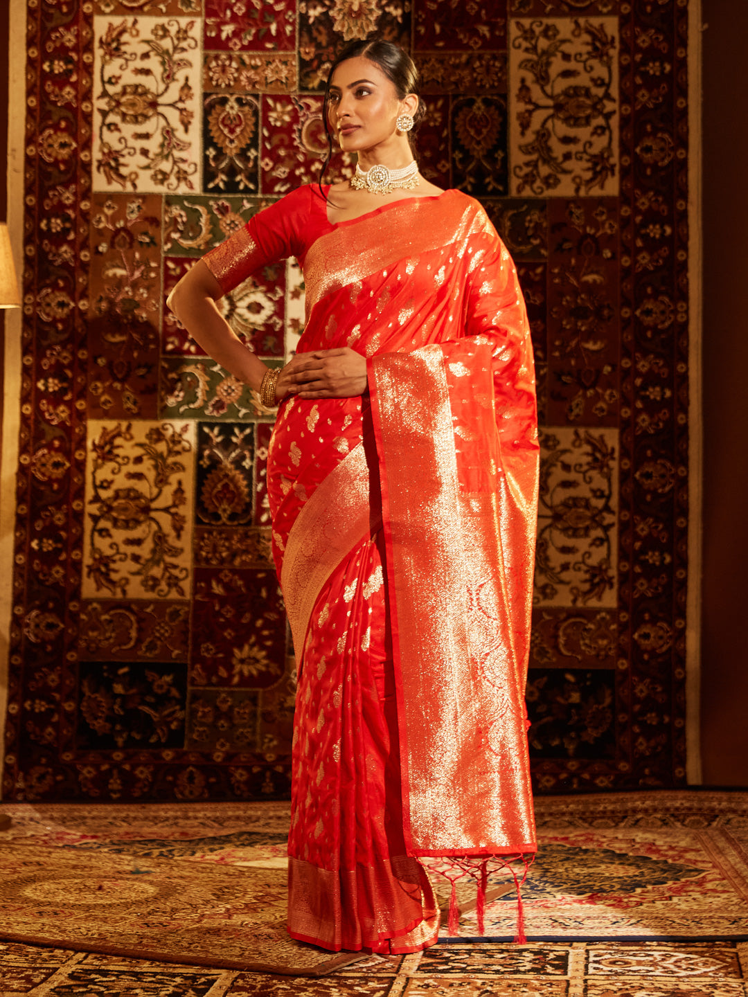 Dhiyona KS Women's Woven Design Zari Art Silk Banarasi Saree