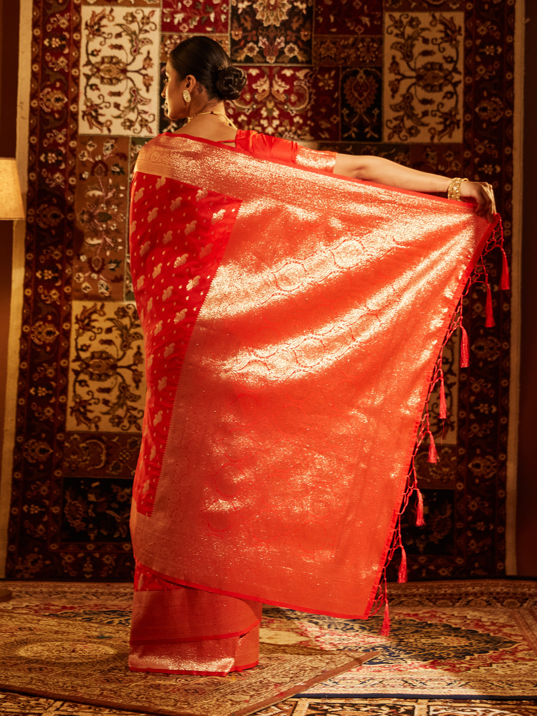 Dhiyona KS Women's Woven Design Zari Art Silk Banarasi Saree