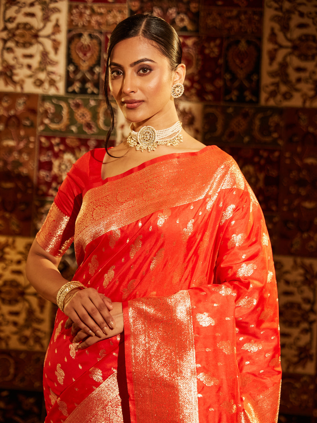 Dhiyona KS Women's Woven Design Zari Art Silk Banarasi Saree