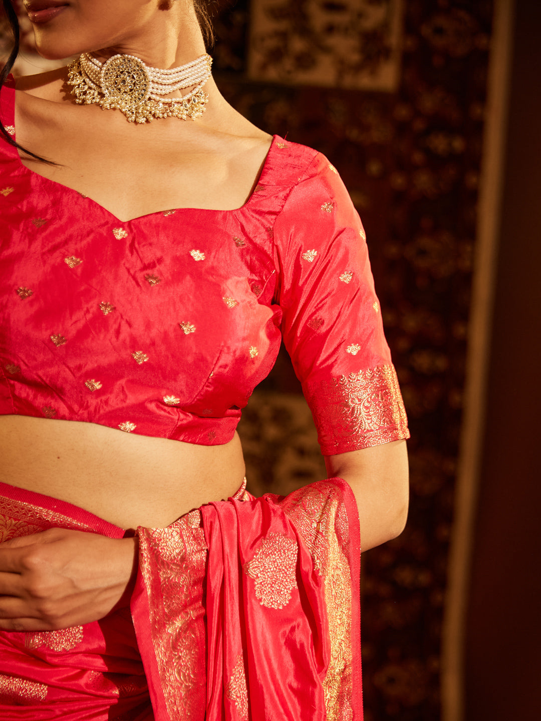 Dhiyona KS Women's Woven Design Zari Banarasi Saree